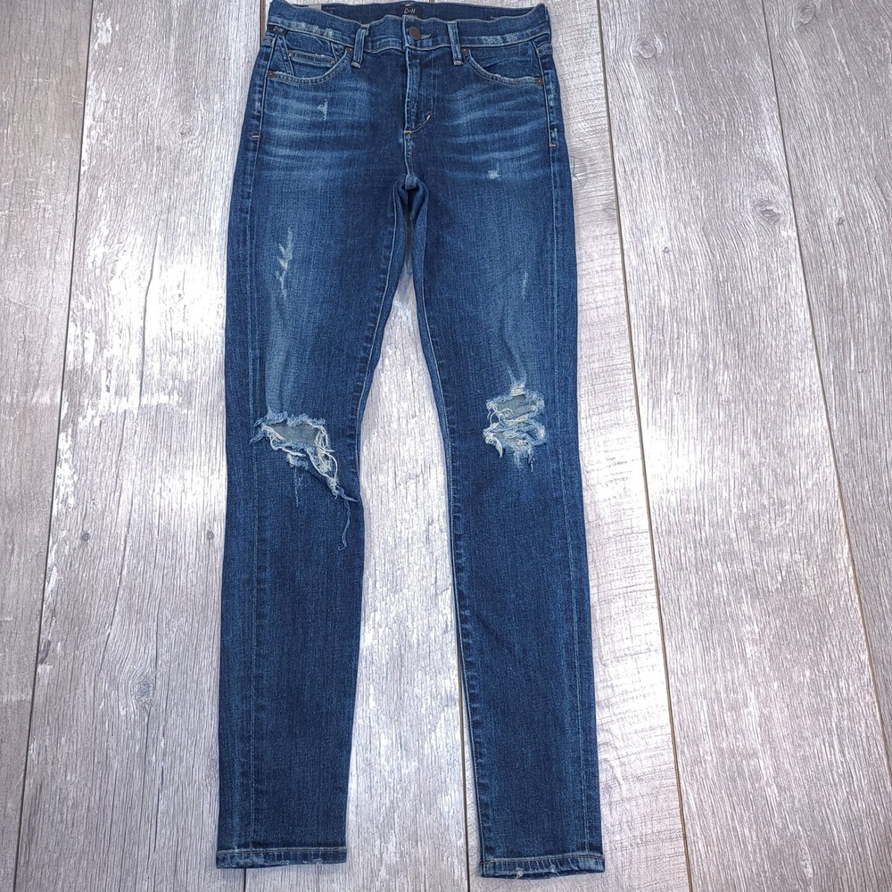 Citizens of Humanity Rocket Jeans Womens 26 Blue High Rise Distressed Skinny